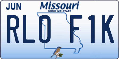 MO license plate RL0F1K