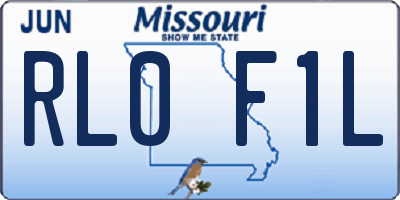 MO license plate RL0F1L