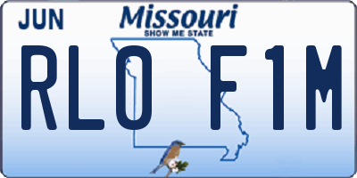 MO license plate RL0F1M
