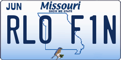 MO license plate RL0F1N