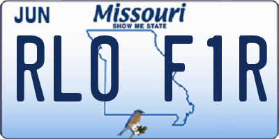 MO license plate RL0F1R