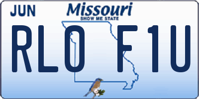 MO license plate RL0F1U