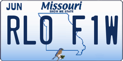 MO license plate RL0F1W