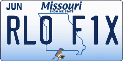 MO license plate RL0F1X