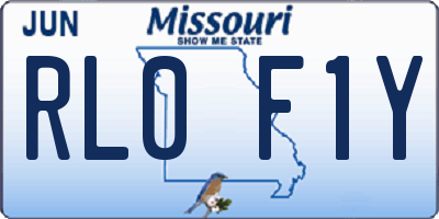 MO license plate RL0F1Y