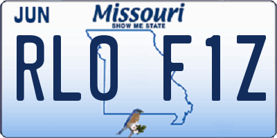 MO license plate RL0F1Z