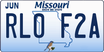 MO license plate RL0F2A