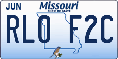 MO license plate RL0F2C