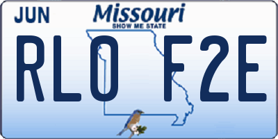MO license plate RL0F2E