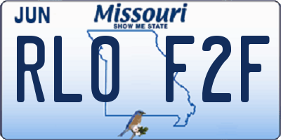 MO license plate RL0F2F