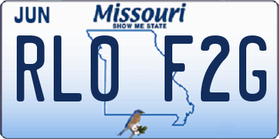 MO license plate RL0F2G