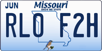 MO license plate RL0F2H