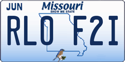MO license plate RL0F2I