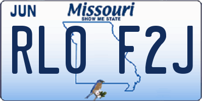 MO license plate RL0F2J