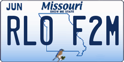MO license plate RL0F2M