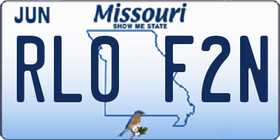 MO license plate RL0F2N