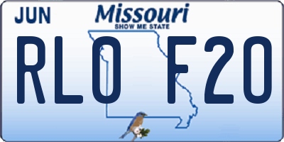 MO license plate RL0F2O