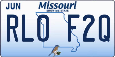MO license plate RL0F2Q
