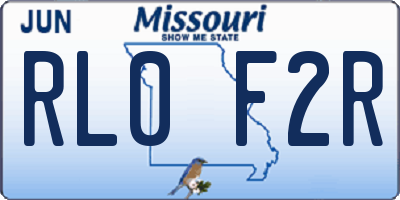 MO license plate RL0F2R