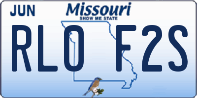 MO license plate RL0F2S