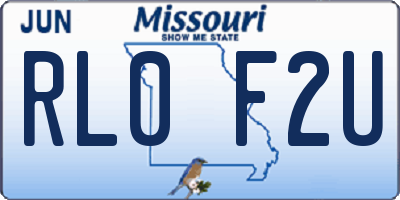 MO license plate RL0F2U