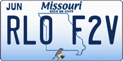 MO license plate RL0F2V
