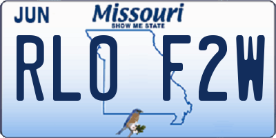 MO license plate RL0F2W