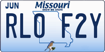 MO license plate RL0F2Y