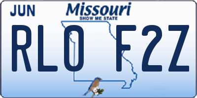 MO license plate RL0F2Z