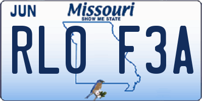 MO license plate RL0F3A
