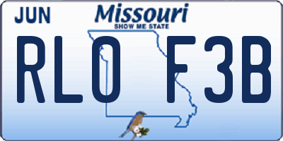MO license plate RL0F3B