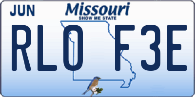 MO license plate RL0F3E