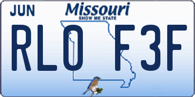MO license plate RL0F3F