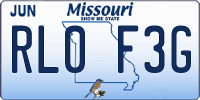 MO license plate RL0F3G