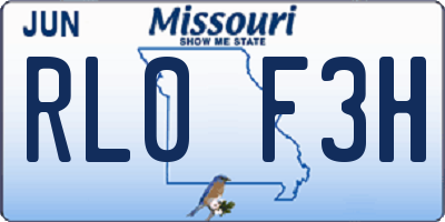 MO license plate RL0F3H