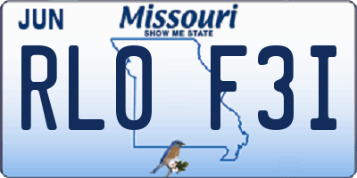 MO license plate RL0F3I