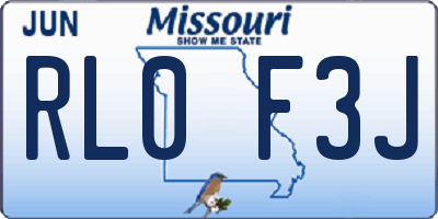 MO license plate RL0F3J
