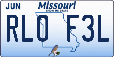 MO license plate RL0F3L