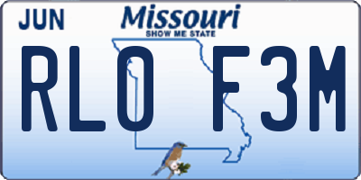 MO license plate RL0F3M
