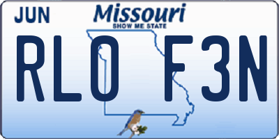 MO license plate RL0F3N