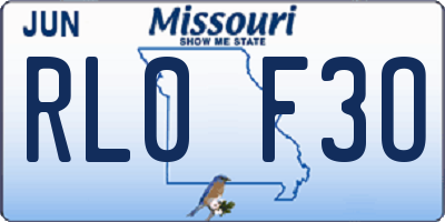 MO license plate RL0F3O