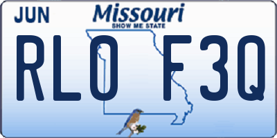 MO license plate RL0F3Q