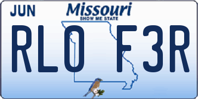 MO license plate RL0F3R