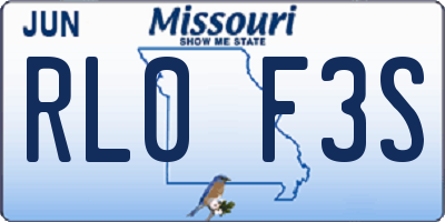 MO license plate RL0F3S