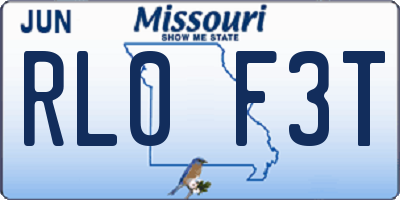 MO license plate RL0F3T