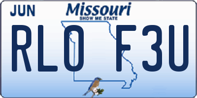 MO license plate RL0F3U
