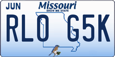 MO license plate RL0G5K