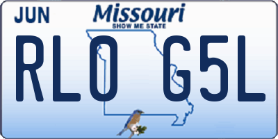 MO license plate RL0G5L