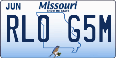 MO license plate RL0G5M
