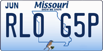 MO license plate RL0G5P